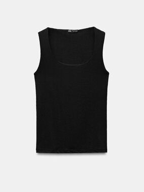 Zara Wide Strap Polyamide T-Shirt